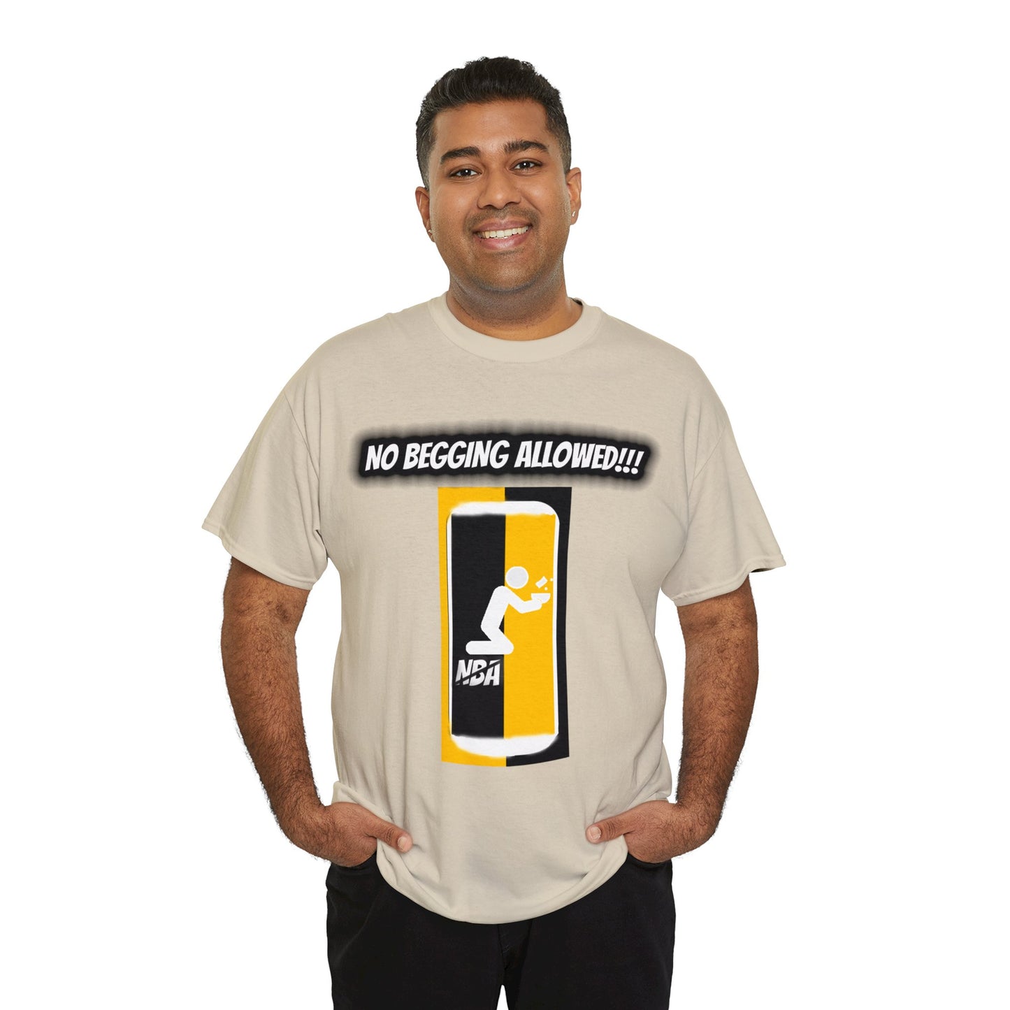 No Begging Allowed LOGO 2 National T Shirt - Wealthy Mansion Music Reviews - OFFICAL NO BEGGING ALLOWED - Unisex Heavy Cotton Tee RICH HOUSE