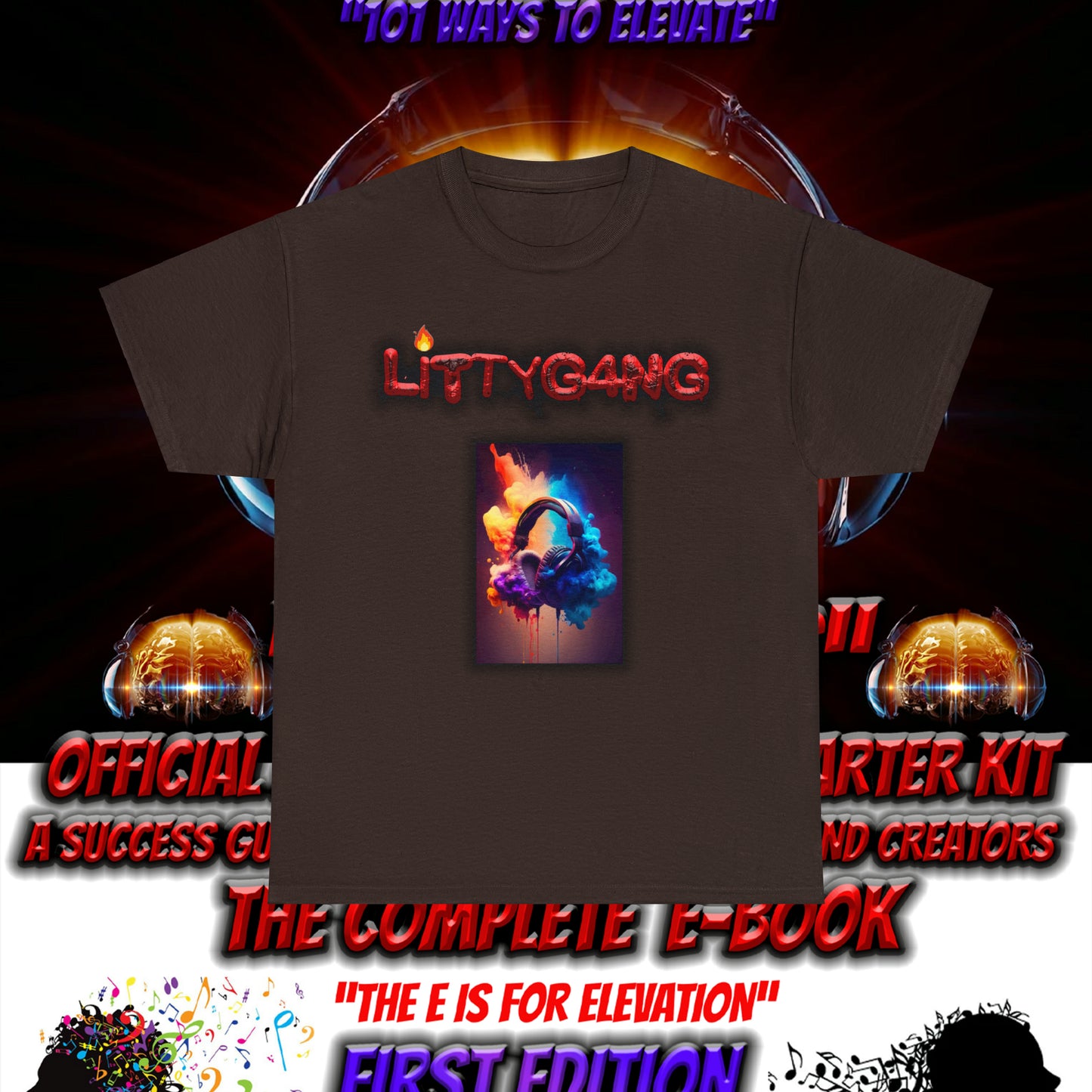 OFFICIAL "LITTYGANG" Littok Radio Tee - Datboijay Artist Elevation Ebook  Logo T Shirt