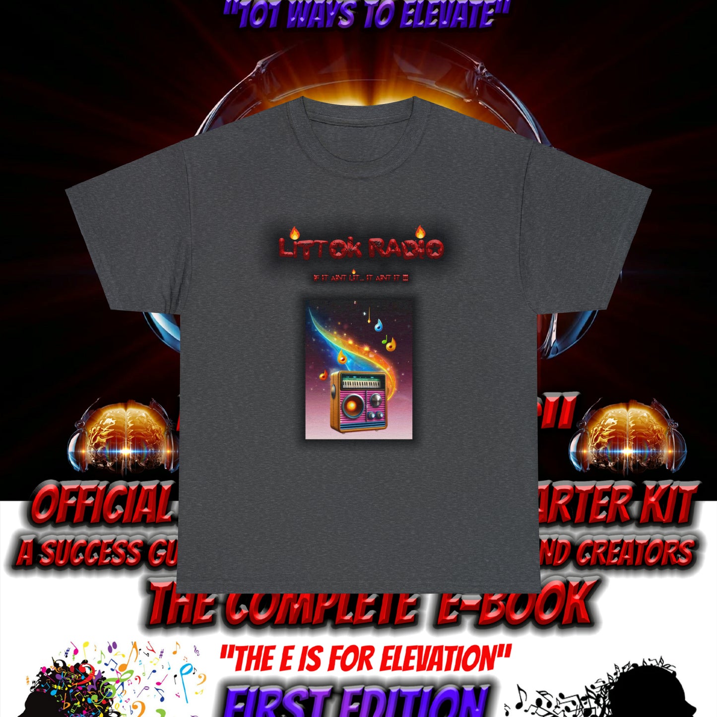 OFFICIAL "LITTOK RADIO" Tee 2 - Datboijay Artist Elevation Ebook  Logo T Shirt