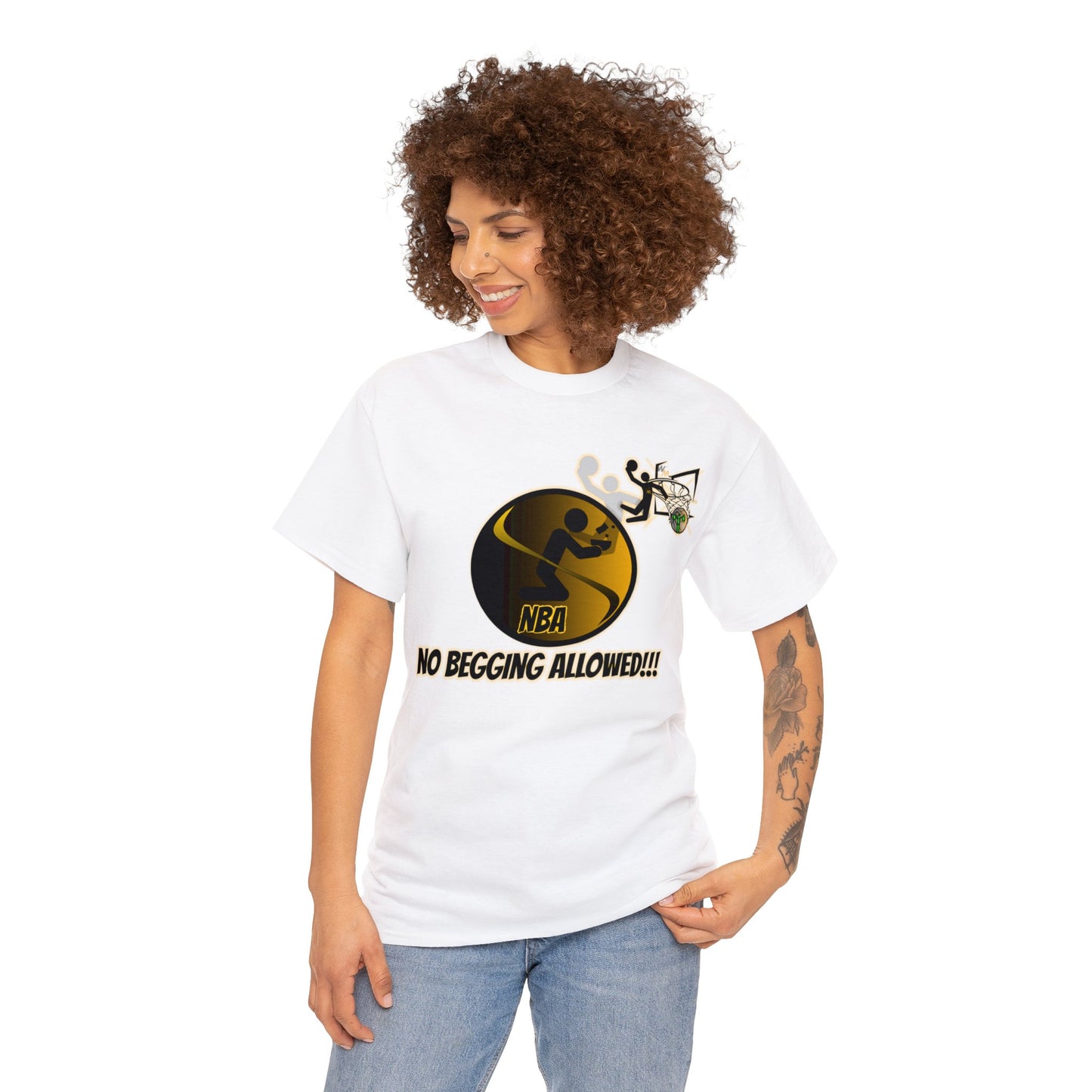 Official No Begging Allowed Dunk T Shirt Black  - Wealthy Mansion Music Reviews -  Heavy Cotton Tee RICH HOUSE