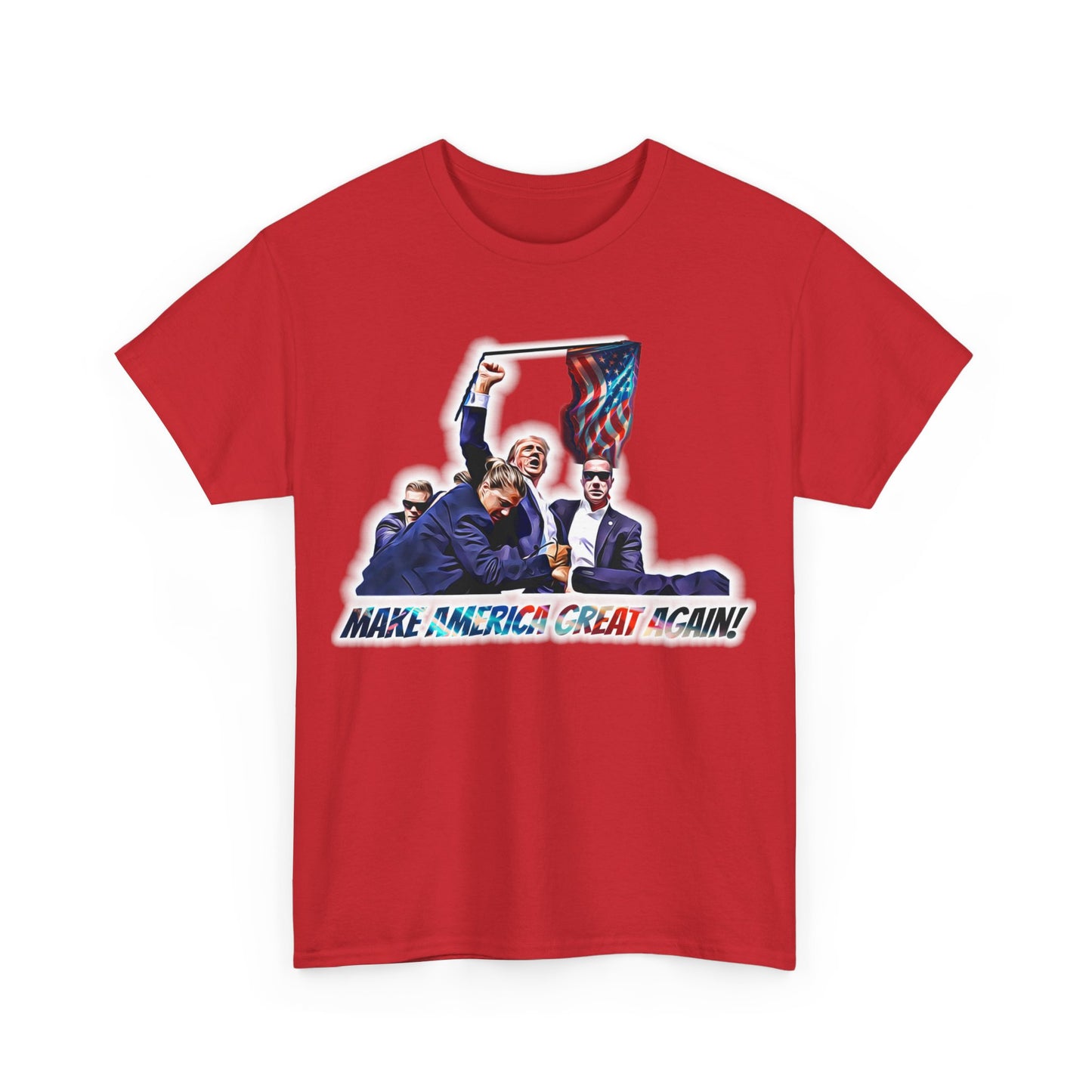 Trumpstar MAKE AMERICA GREAT AGAIN Flag White Glow T Shirt Special Edition United We Stand America Apparel White Tee  Unisex Mens Womens Stars and Stripes Be Great Again Patriotic 2024 Bulletproof You Missed Rally Presidential Campaign Joe Merch