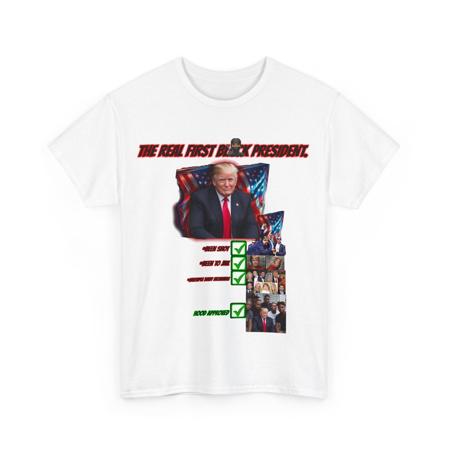 Trumpstar REAL FIRST PRESIDENT OBAMA BLACK White Glow T Shirt Special Edition United We Stand America Apparel Tee  Unisex Mens Womens Stars Stripes Great Again Patriotic 2024 Bulletproof You Missed Rally Presidential Campaign Joe Merch maga rally