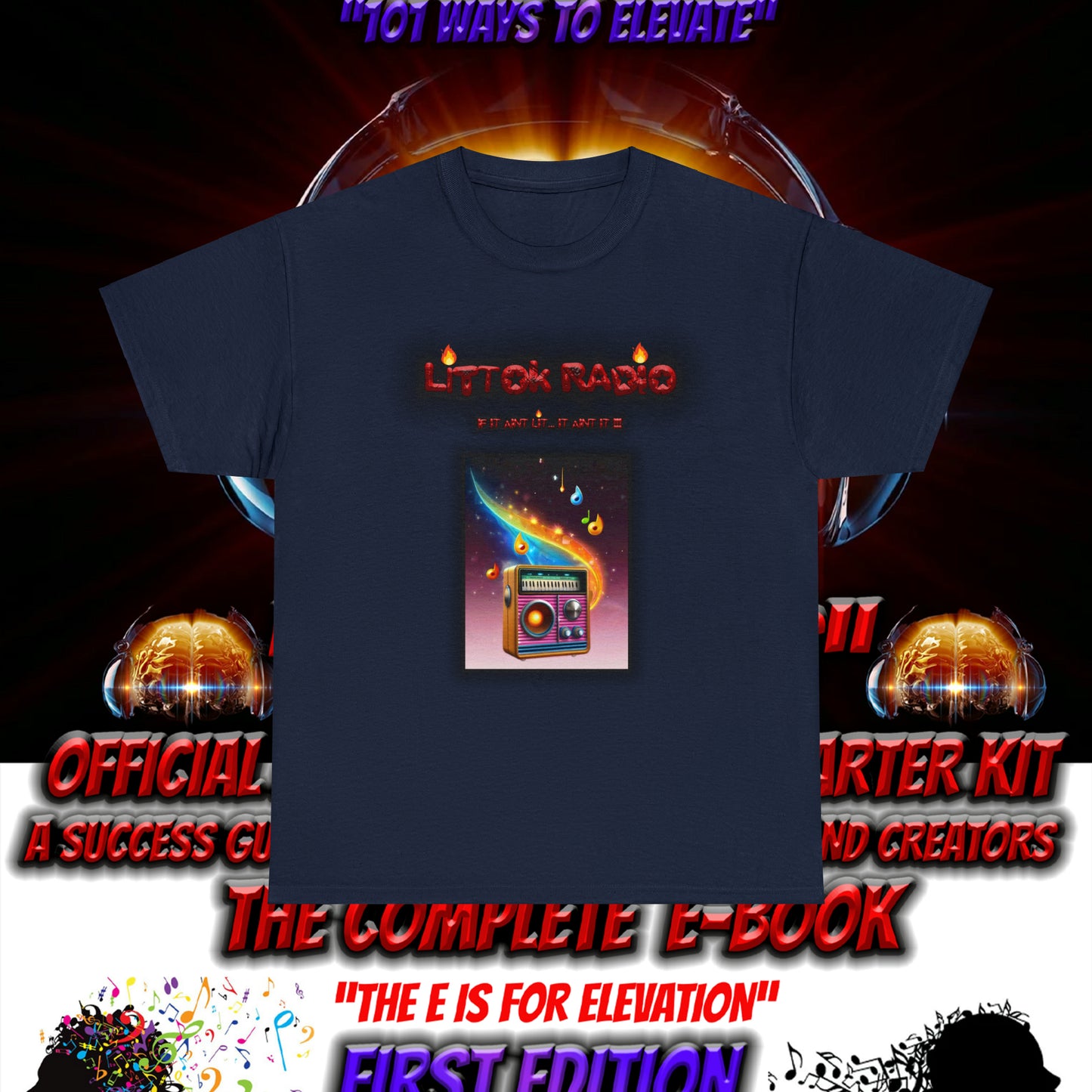 OFFICIAL "LITTOK RADIO" Tee 2 - Datboijay Artist Elevation Ebook  Logo T Shirt