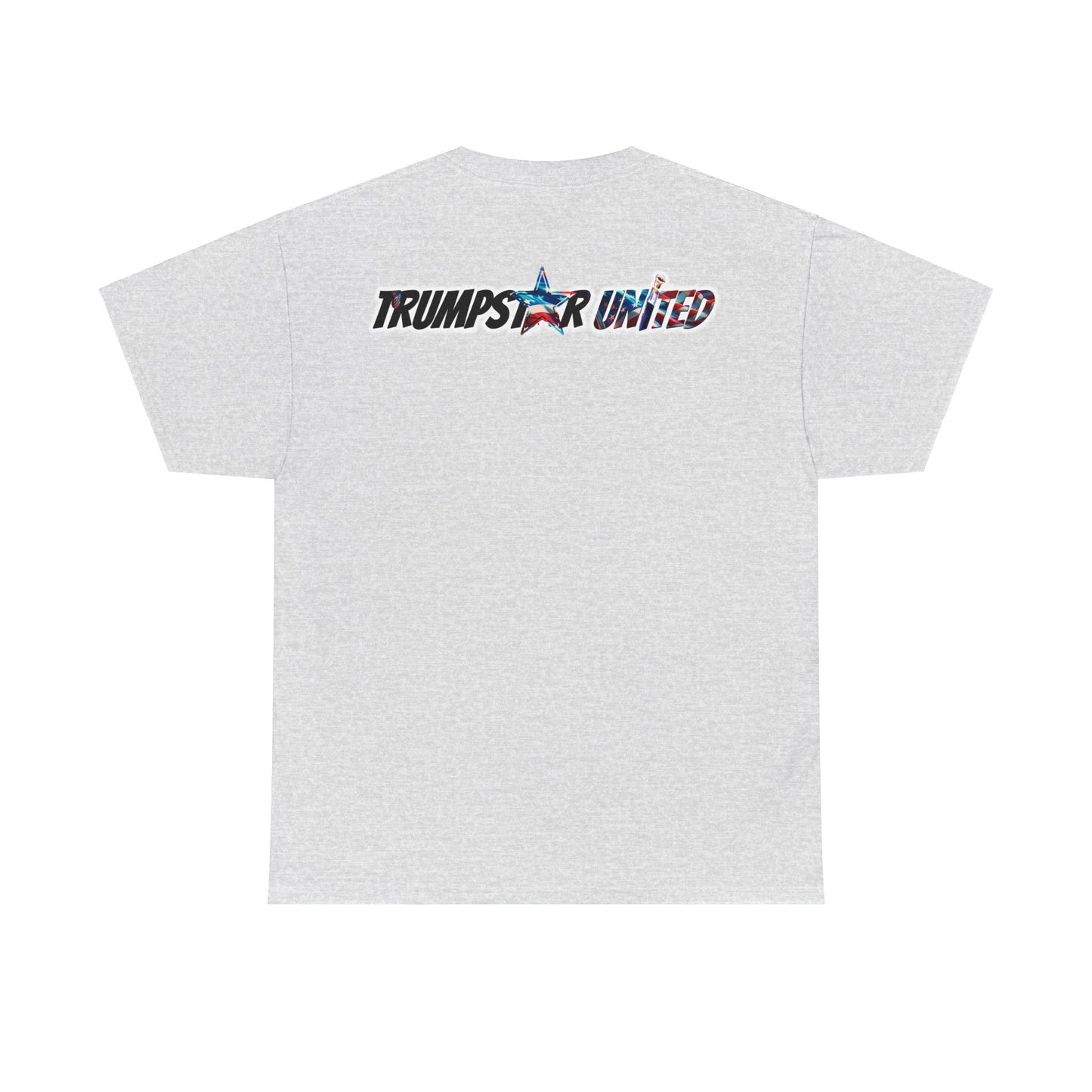 Trumpstar YOU MISSED Flag White Glow T Shirt Special Edition United We Stand America Apparel White Tee  Unisex Mens Womens Stars and Stripes Be Great Again Patriotic Christian Bulletproof You Missed President Presidential Campaign Joe Merch