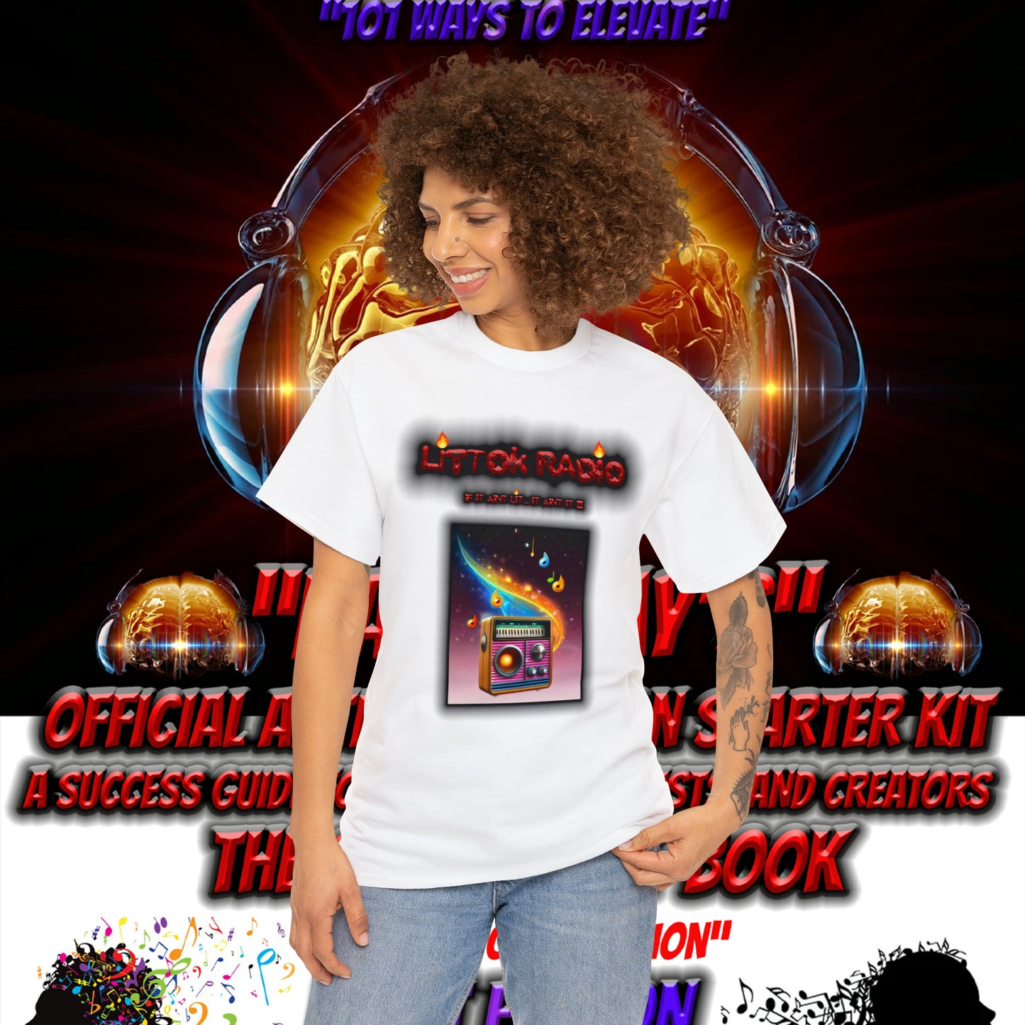 OFFICIAL "LITTOK RADIO" Tee 2 - Datboijay Artist Elevation Ebook  Logo T Shirt