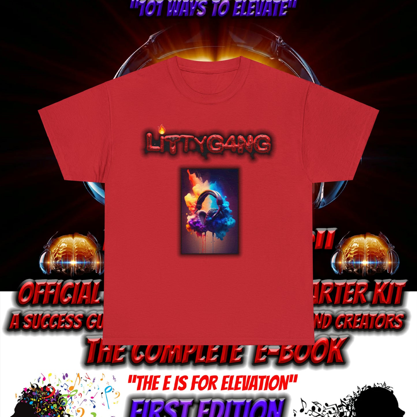 OFFICIAL "LITTYGANG" Littok Radio Tee - Datboijay Artist Elevation Ebook  Logo T Shirt