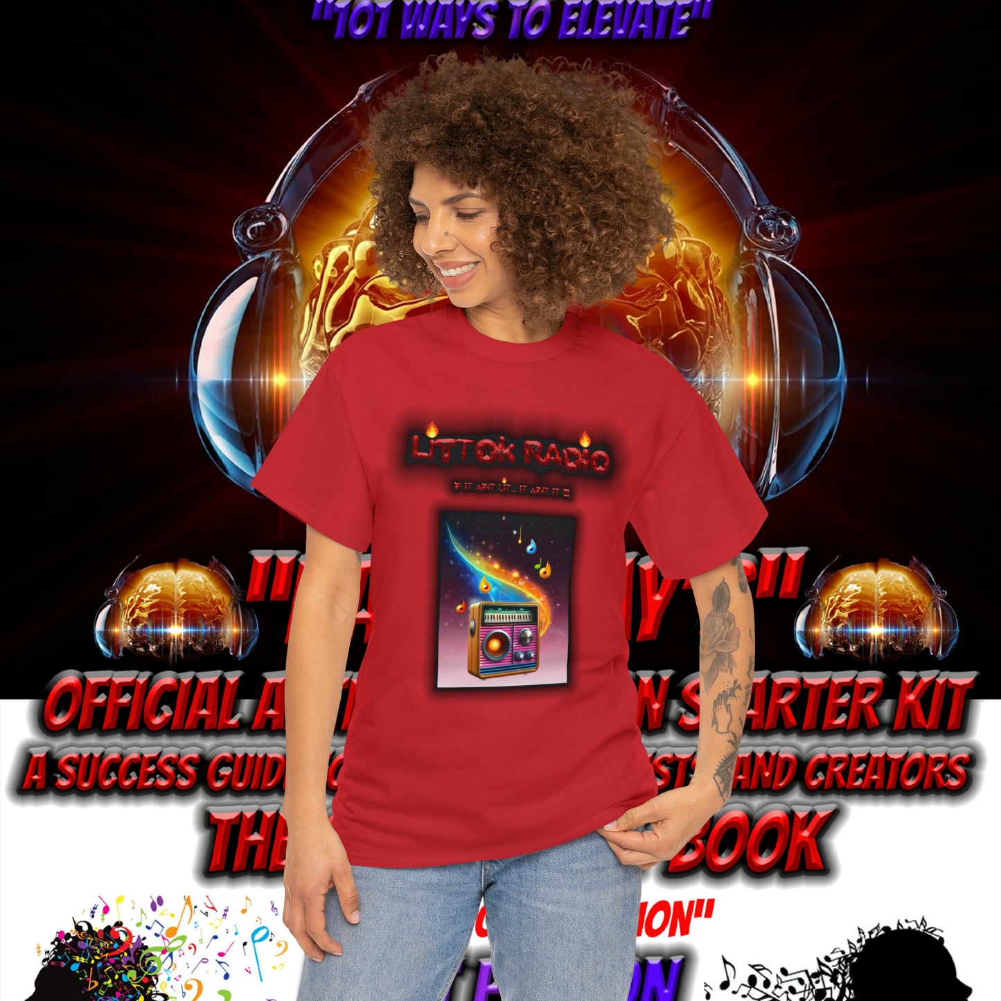 OFFICIAL "LITTOK RADIO" Tee 2 - Datboijay Artist Elevation Ebook  Logo T Shirt