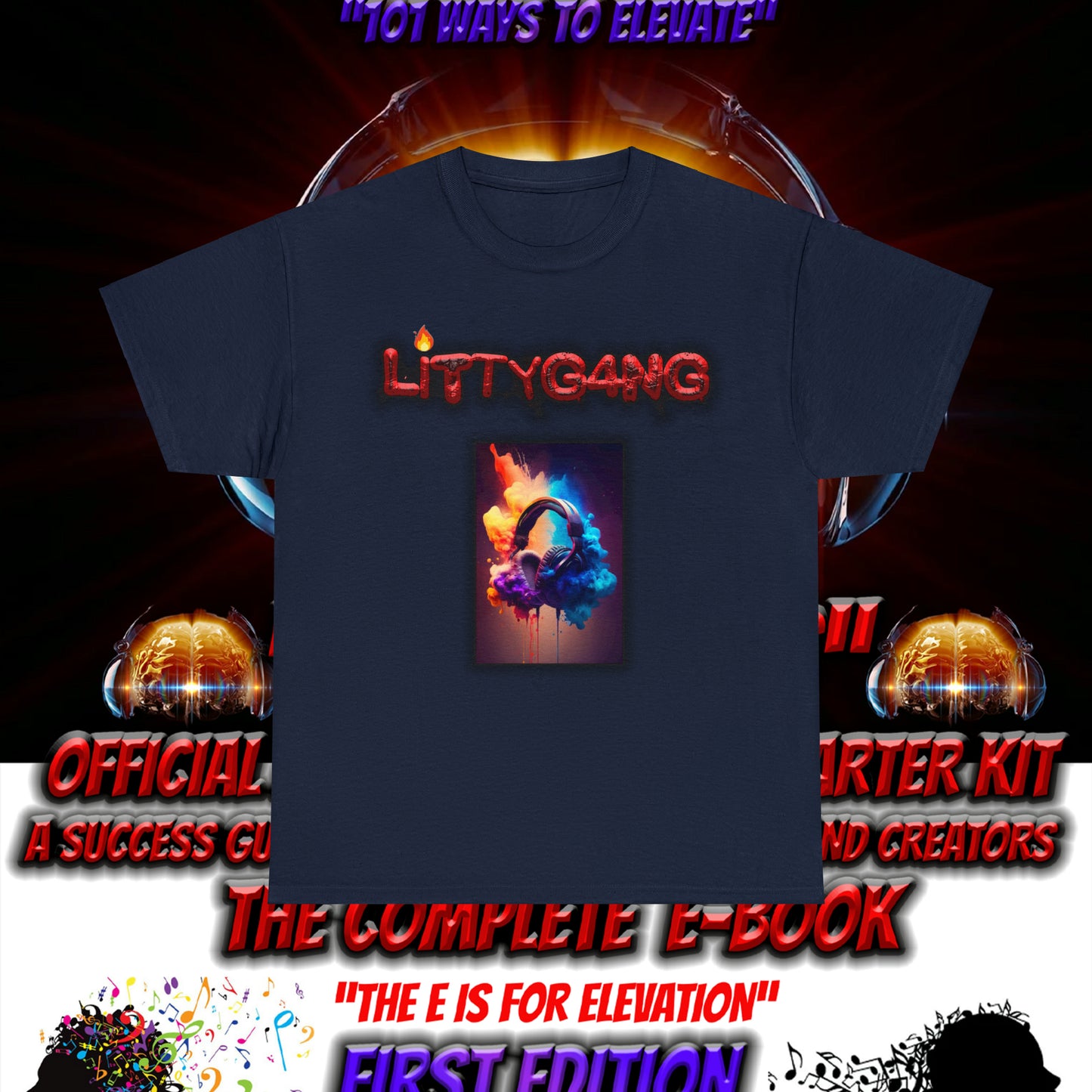 OFFICIAL "LITTYGANG" Littok Radio Tee - Datboijay Artist Elevation Ebook  Logo T Shirt