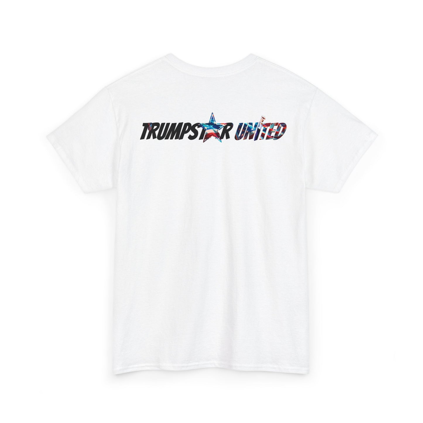 Trumpstar SHOT WHERE? Flag White Glow T Shirt Special Edition United We Stand America Apparel White Tee  Unisex Mens Womens Stars and Stripes Be Great Again Patriotic 2024 Bulletproof You Missed Rally Presidential Campaign Joe Merch