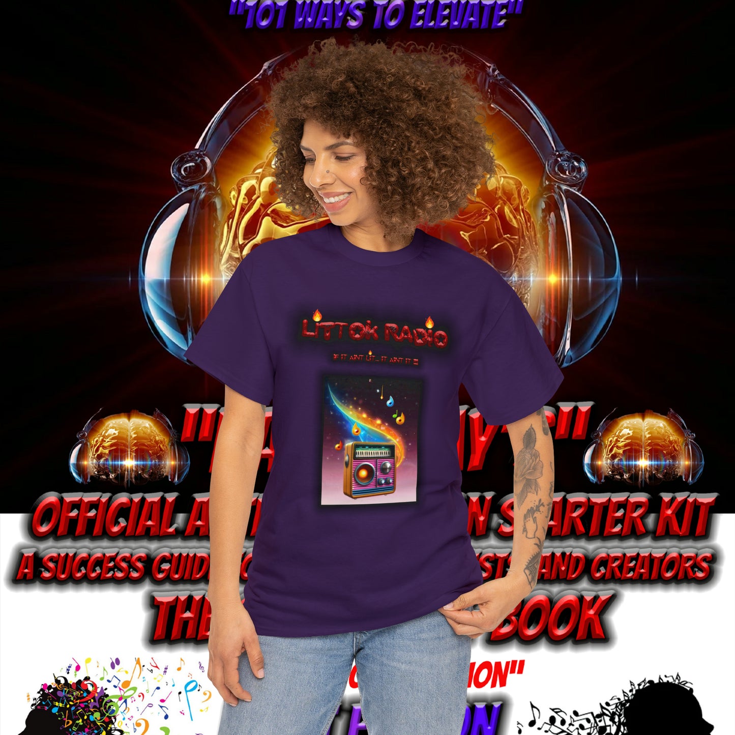 OFFICIAL "LITTOK RADIO" Tee 2 - Datboijay Artist Elevation Ebook  Logo T Shirt