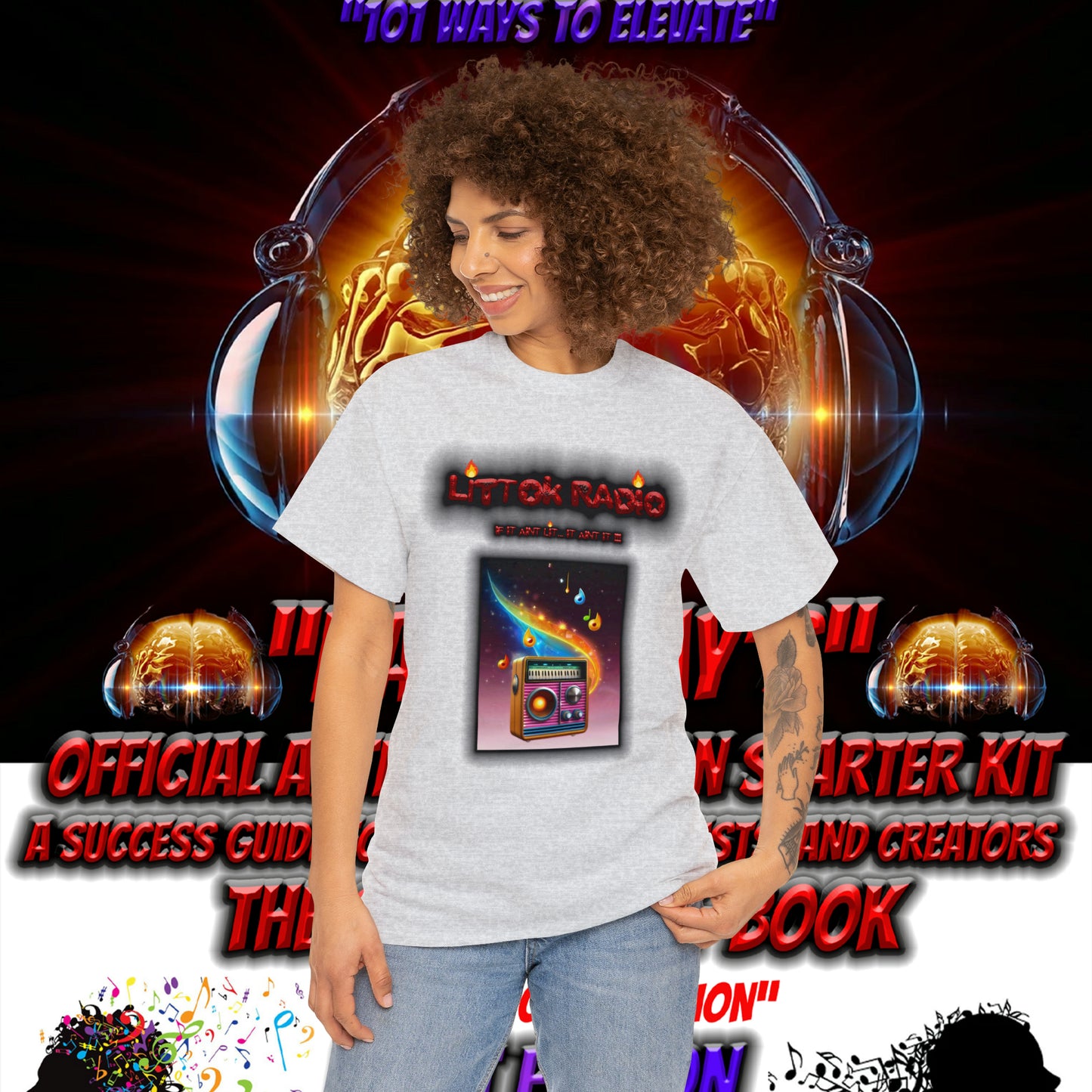 OFFICIAL "LITTOK RADIO" Tee 2 - Datboijay Artist Elevation Ebook  Logo T Shirt