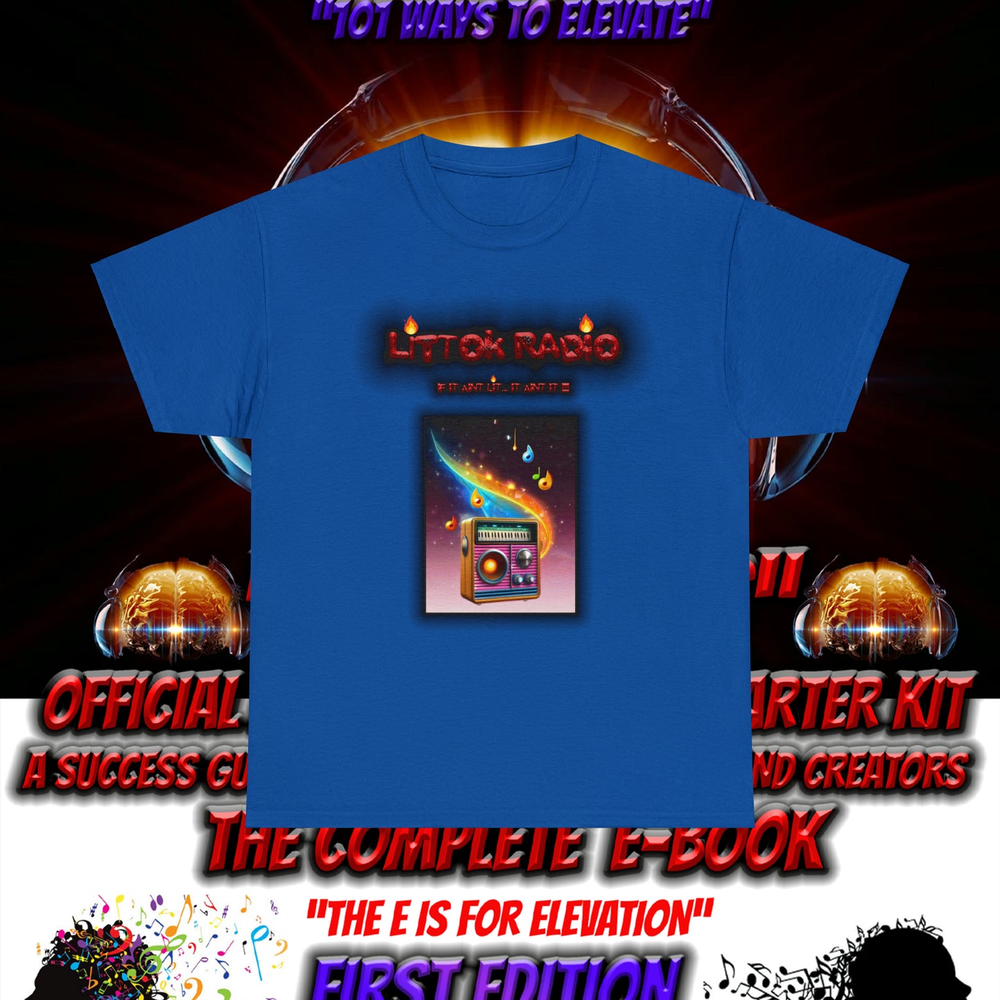 OFFICIAL "LITTOK RADIO" Tee 2 - Datboijay Artist Elevation Ebook  Logo T Shirt