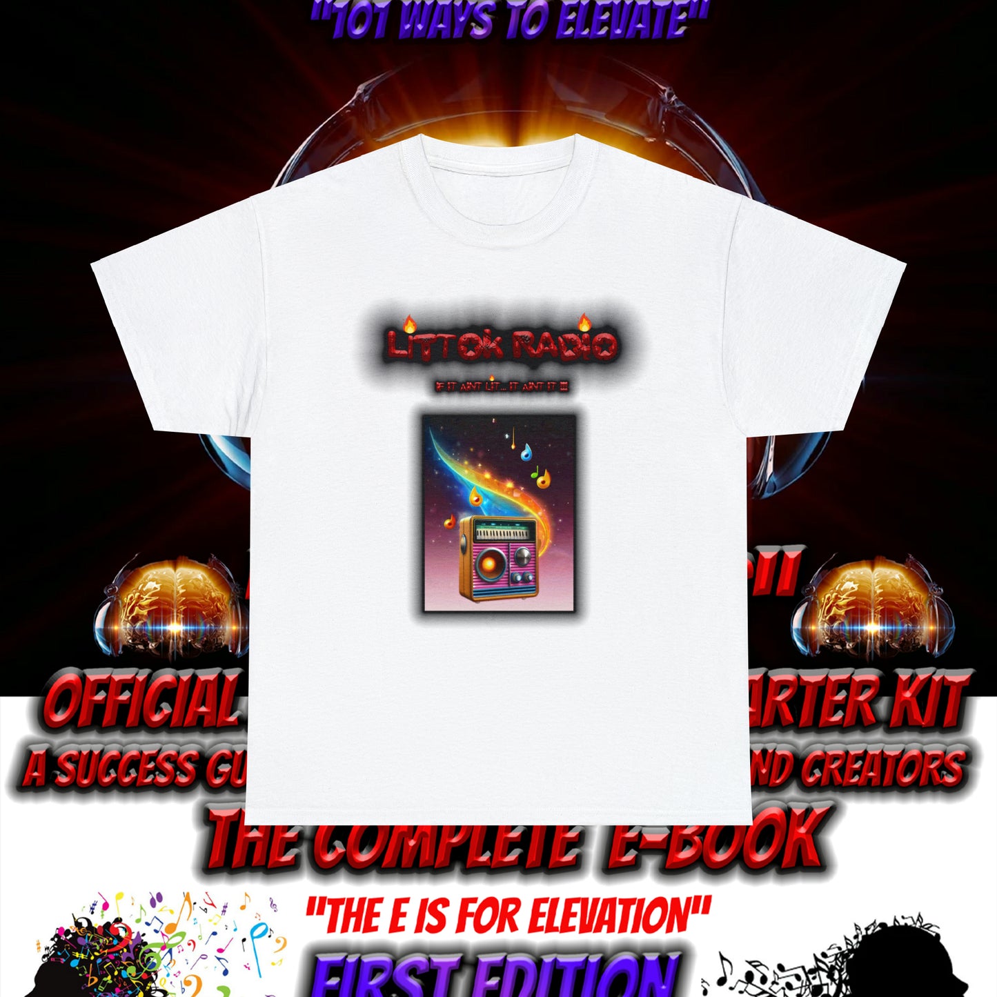 OFFICIAL "LITTOK RADIO" Tee 2 - Datboijay Artist Elevation Ebook  Logo T Shirt