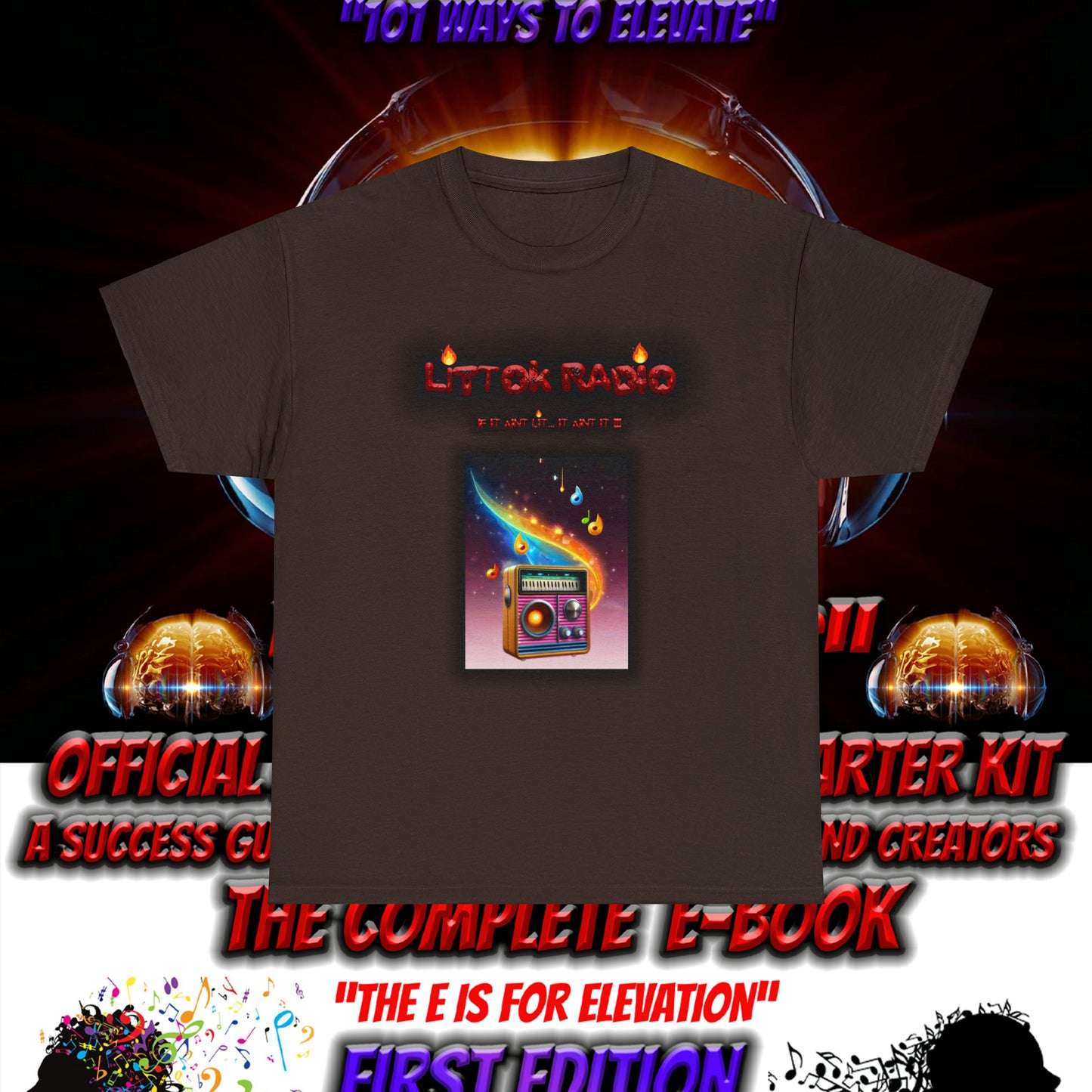 OFFICIAL "LITTOK RADIO" Tee 2 - Datboijay Artist Elevation Ebook  Logo T Shirt