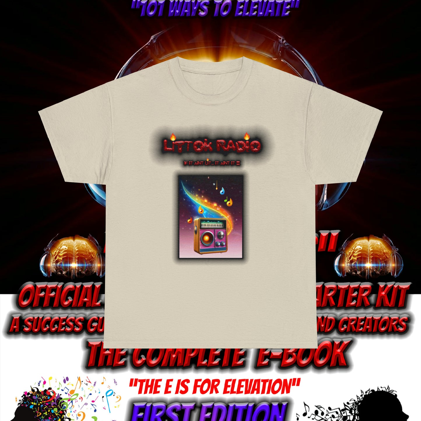 OFFICIAL "LITTOK RADIO" Tee 2 - Datboijay Artist Elevation Ebook  Logo T Shirt