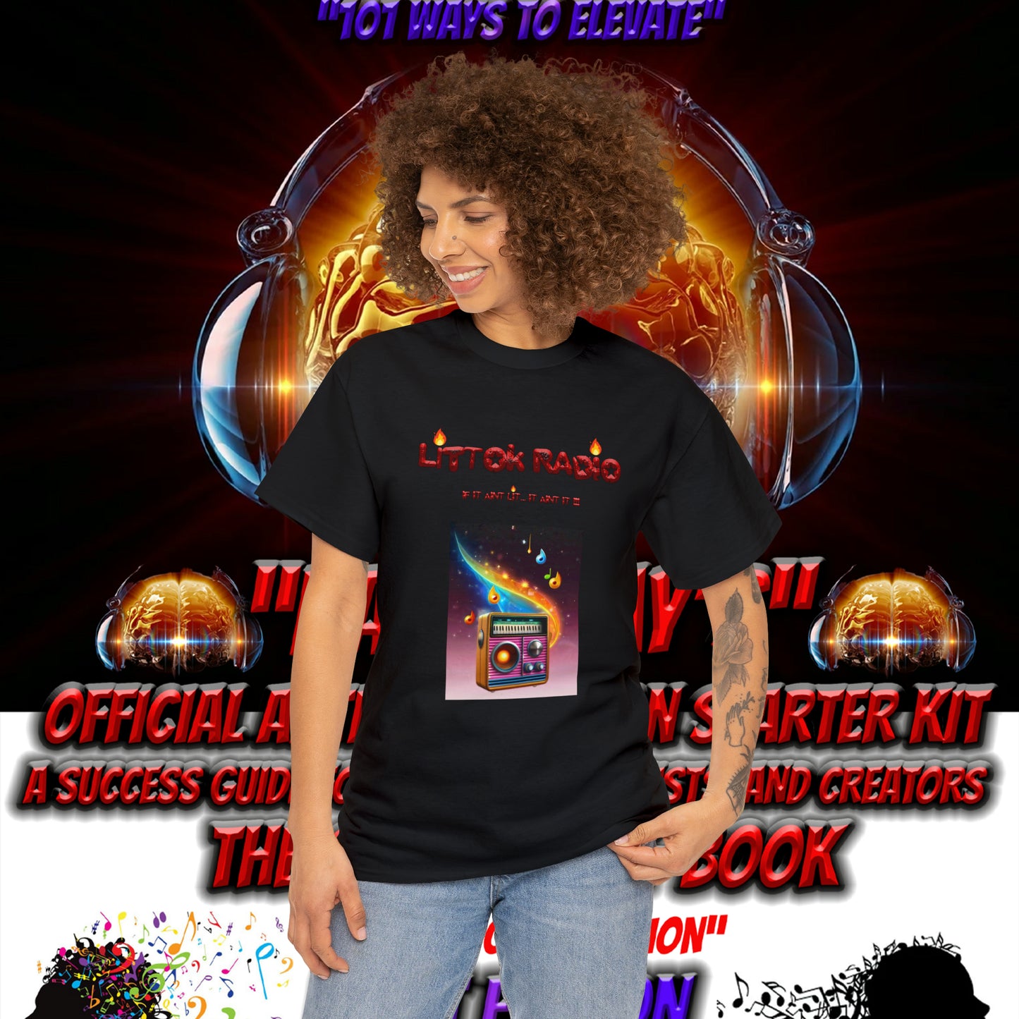 OFFICIAL "LITTOK RADIO" Tee 2 - Datboijay Artist Elevation Ebook  Logo T Shirt