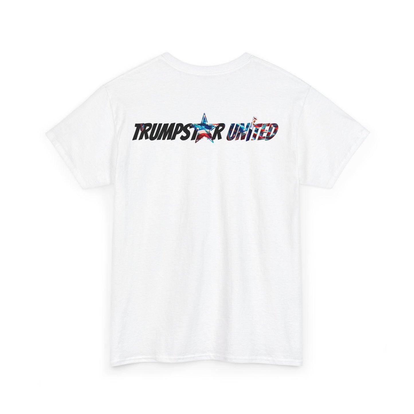 Trumpstar CANT HEAR THE HATERS White Glow T Shirt Special Edition United We Stand America Apparel Tee  Unisex Mens Womens Stars Stripes Great Again Patriotic 2024 Bulletproof You Missed Rally Presidential Campaign Joe Merch