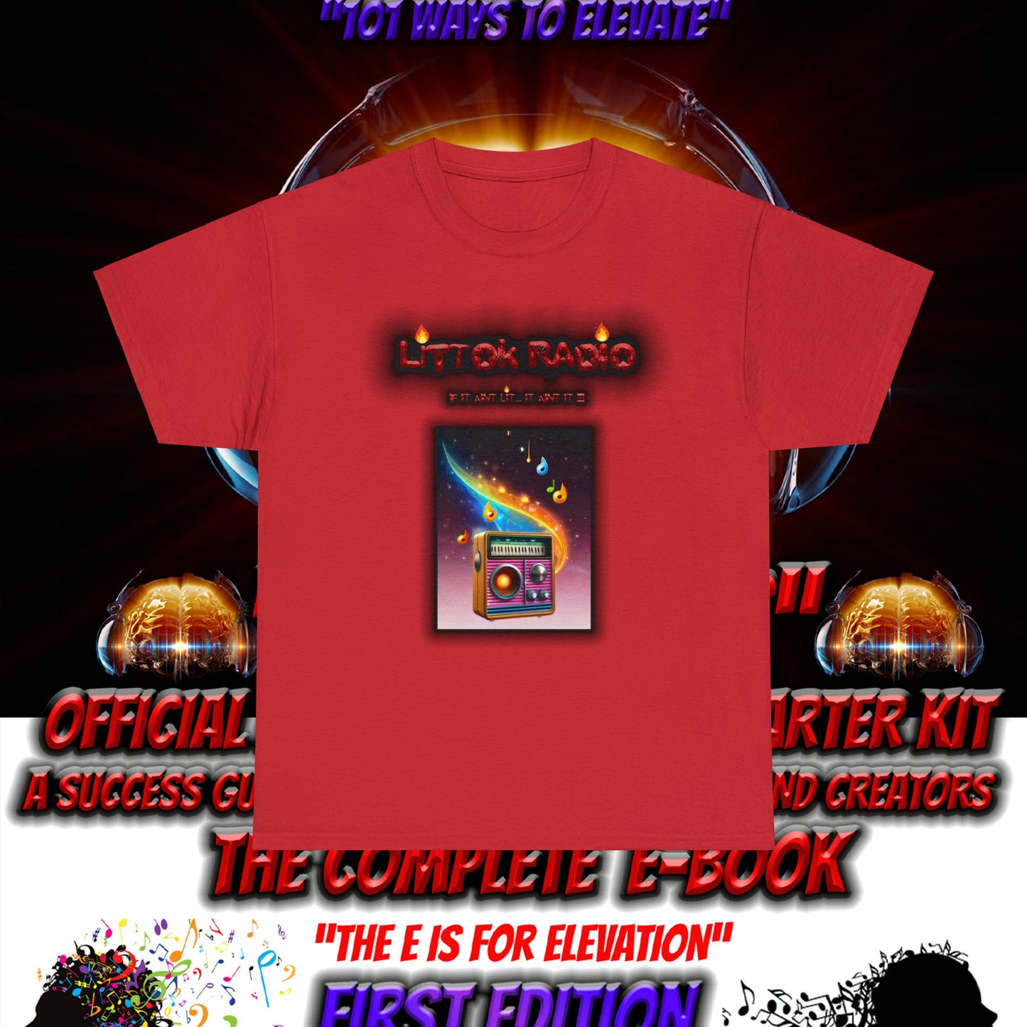 OFFICIAL "LITTOK RADIO" Tee 2 - Datboijay Artist Elevation Ebook  Logo T Shirt