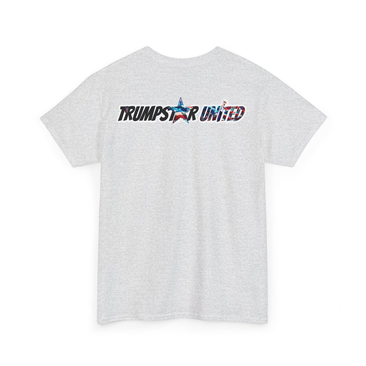 Trumpstar BULLETPROOF Flag White Glow T Shirt Special Edition United We Stand America Apparel White Tee  Unisex Mens Womens Stars and Stripes Be Great Again Patriotic 2024 Bulletproof You Missed Rally Presidential Campaign Joe Merch