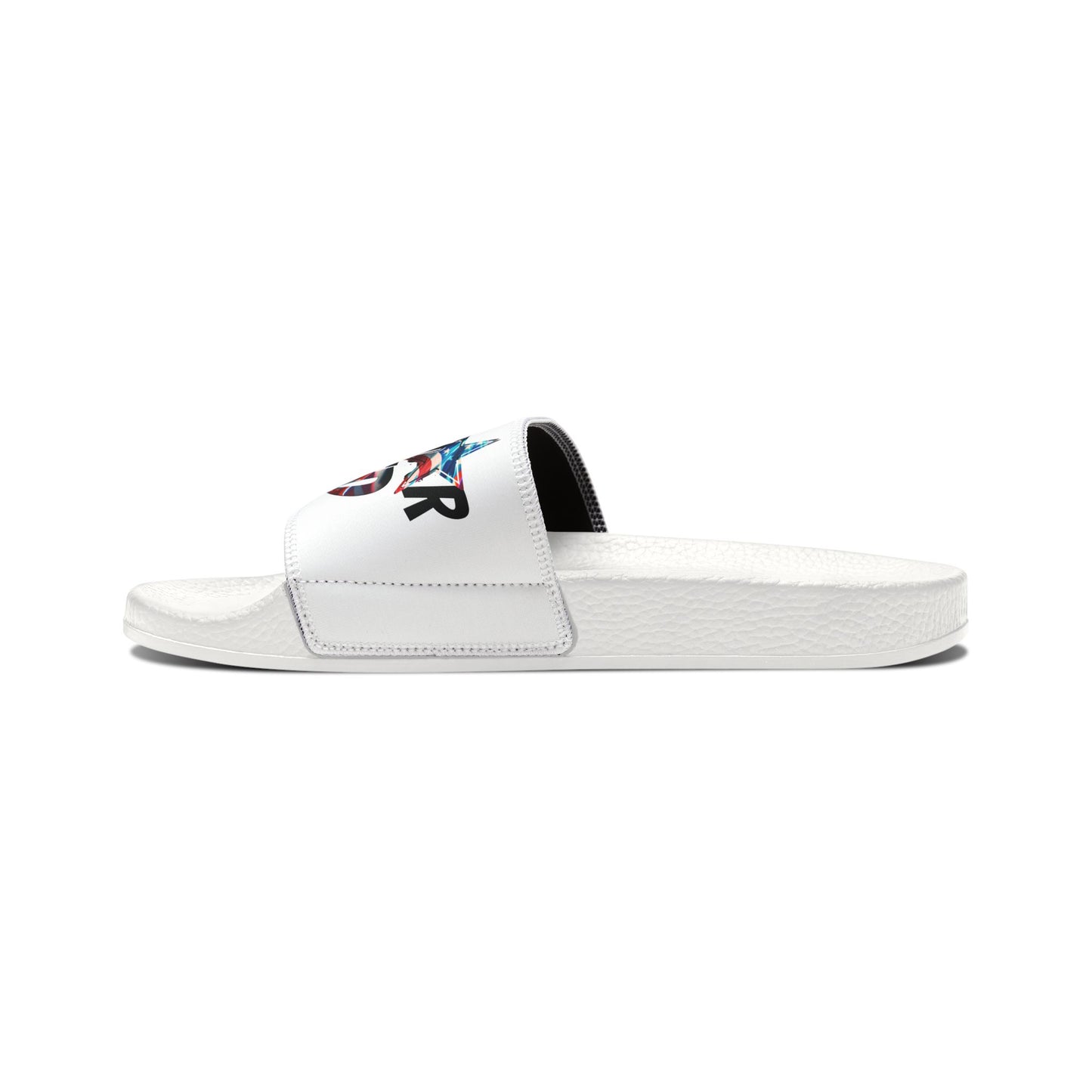 Trumpstar UNITED Removable Strap Sandals Hold On Let Me Get My Shoes Special Edition United We Stand America Apparel Tee  Unisex Mens Womens Stars Stripes Great Again Patriotic 2024 Bulletproof You Missed Rally Presidential Campaign Joe Merch Men's