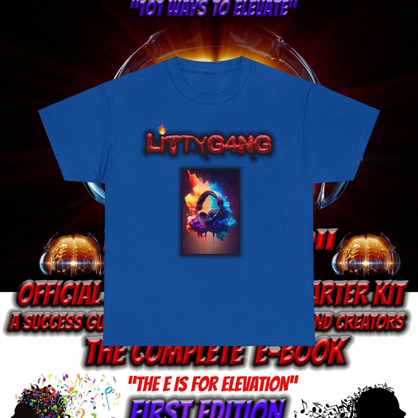 OFFICIAL "LITTYGANG" Littok Radio Tee - Datboijay Artist Elevation Ebook  Logo T Shirt