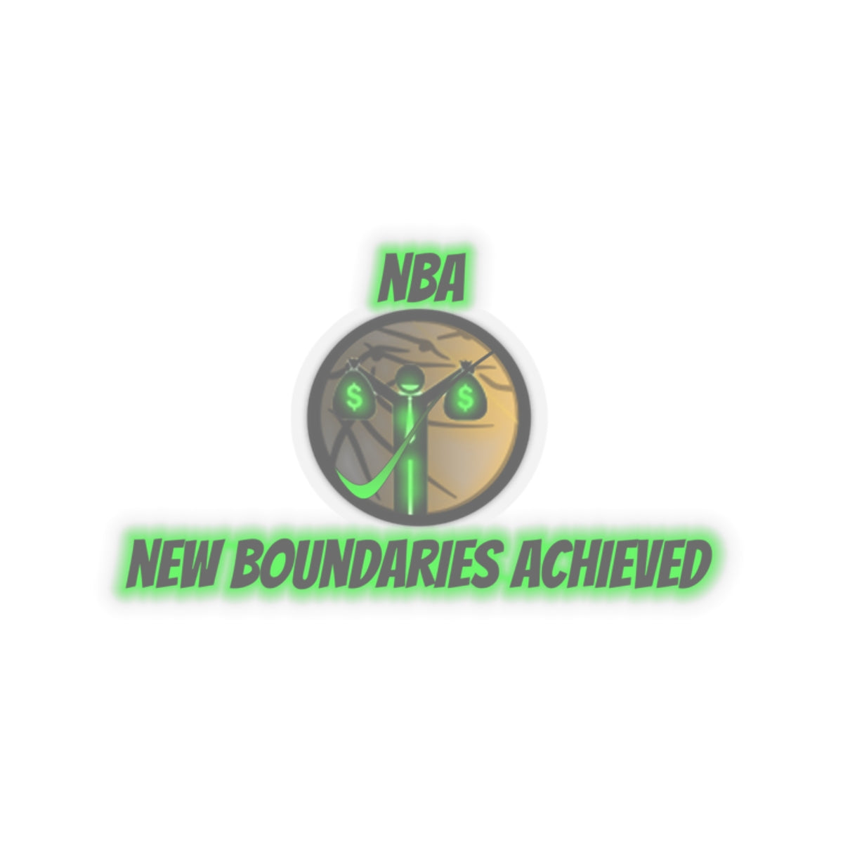 NEW BOUNDARIES ACHIEVED STICKER -  WEALTHY MANSION MUSIC REVIEWS BASKETBALL RICH HOUSE