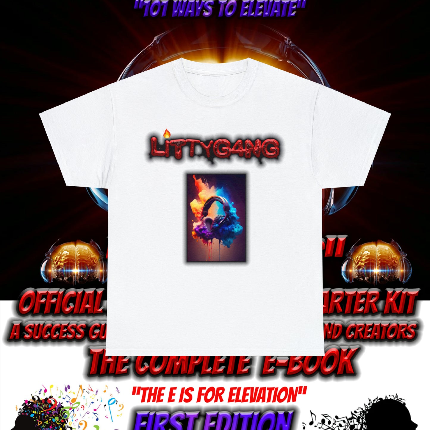 OFFICIAL "LITTYGANG" Littok Radio Tee - Datboijay Artist Elevation Ebook  Logo T Shirt