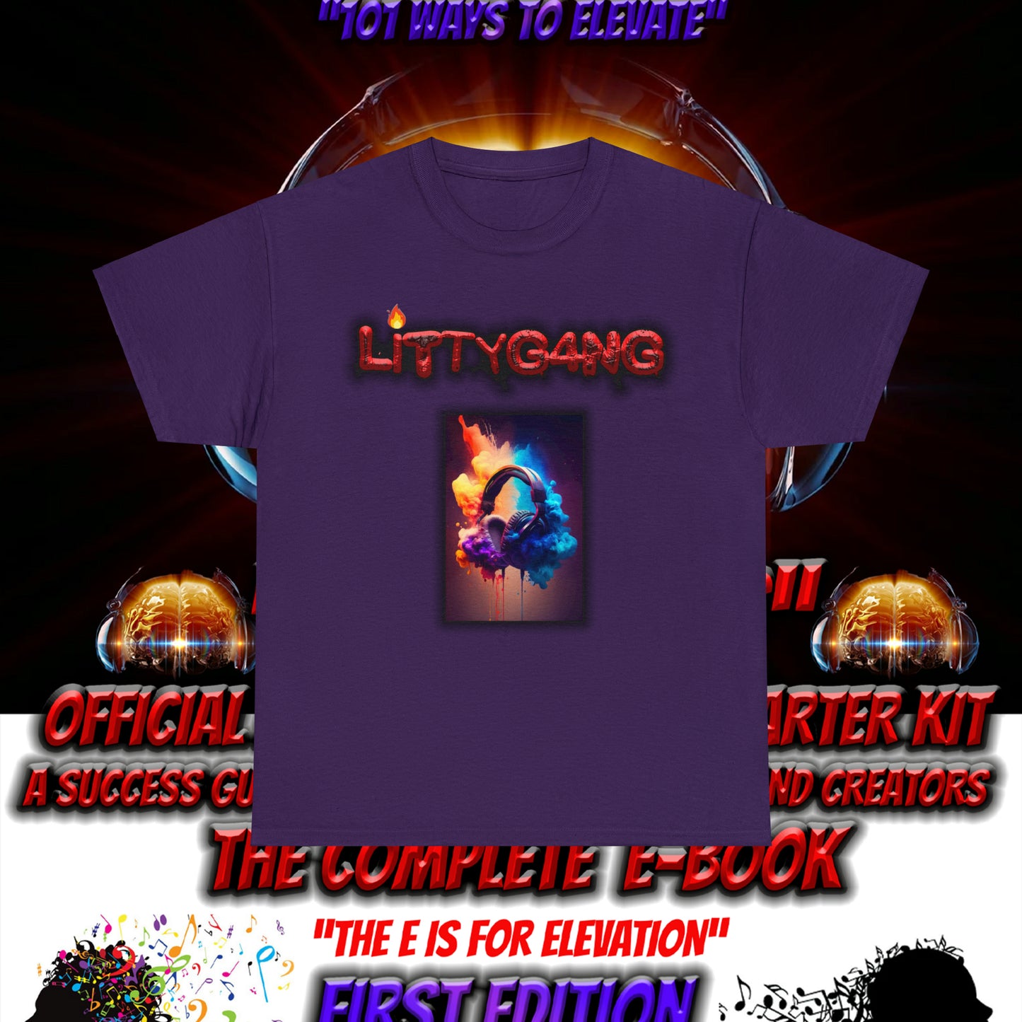 OFFICIAL "LITTYGANG" Littok Radio Tee - Datboijay Artist Elevation Ebook  Logo T Shirt