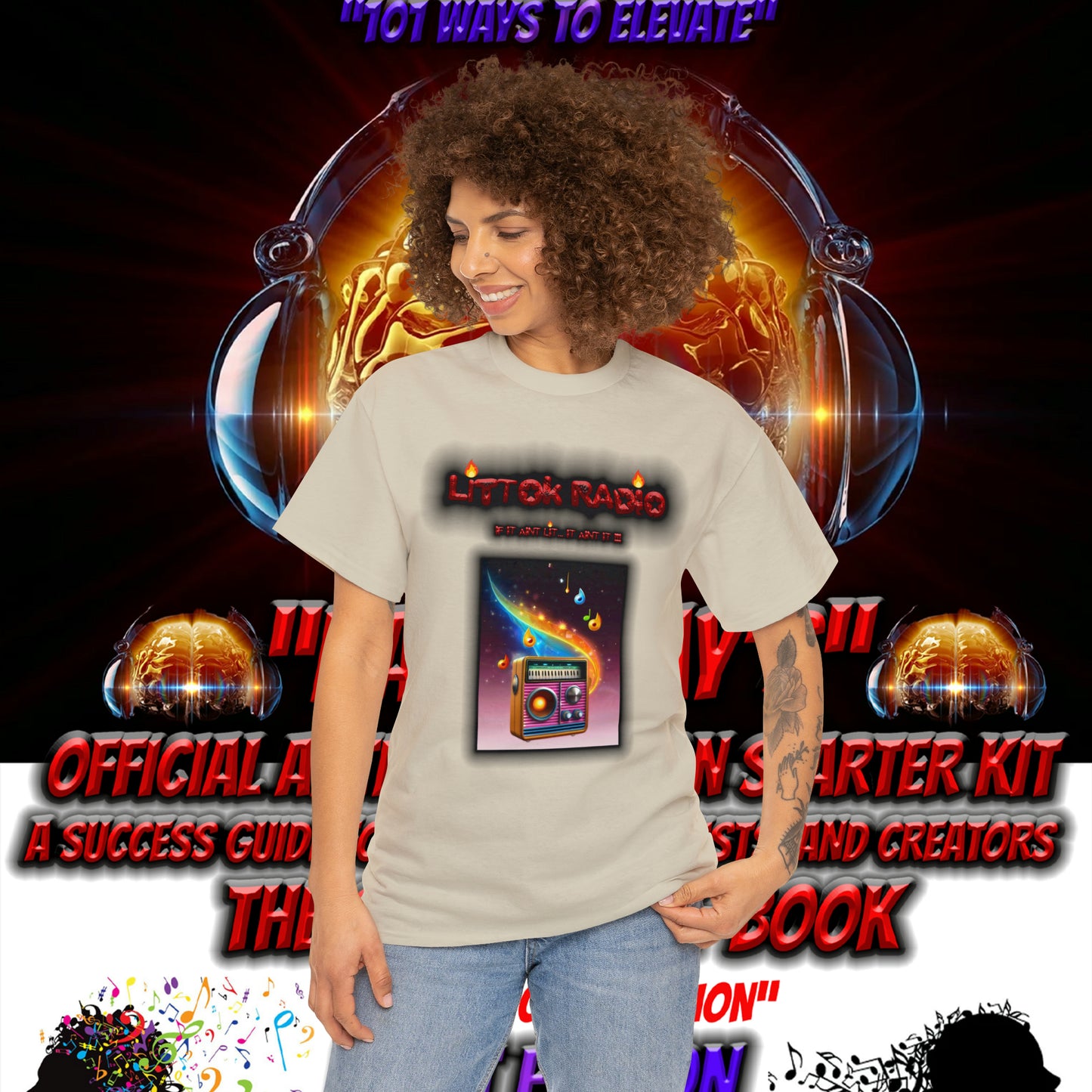 OFFICIAL "LITTOK RADIO" Tee 2 - Datboijay Artist Elevation Ebook  Logo T Shirt